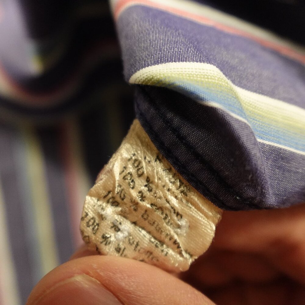 Lacoste Button Down Shirt Men’s Medium EU 40 Multicolor Stripe Vintage French - Picture 14 of 14